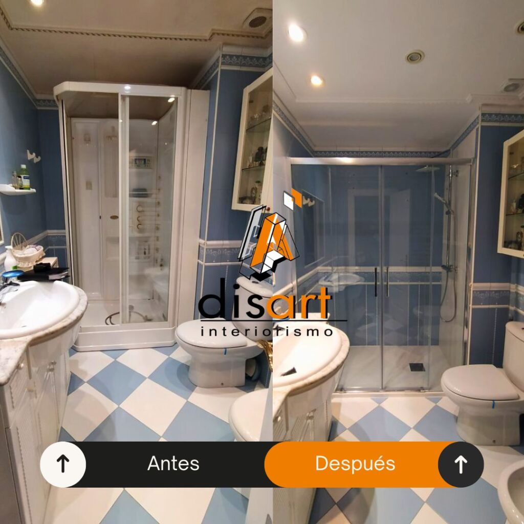 Reforma bano cambio de cabina por plato sin obra