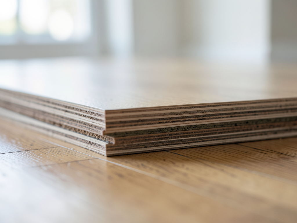 Estructura interna comparativa de suelo laminado y parquet de madera
